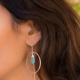 Aqua Chalcedony Threader Earrings ~ Silver Plated Earrings ~ ME106 - Maresia Jewelry