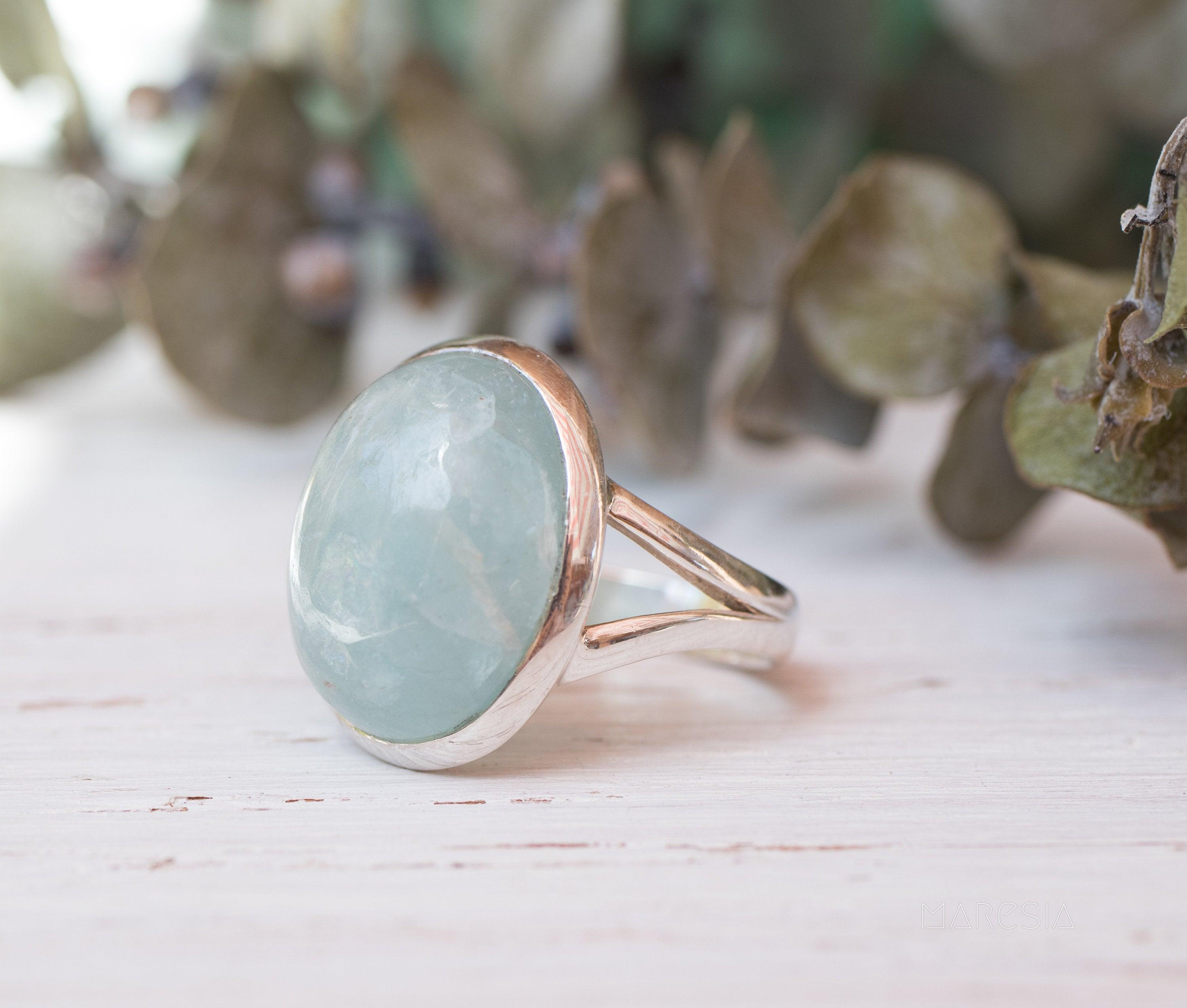 高級感 aquamarine-ring-sterling- アクセサリー