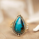 Azurite Tear Drop Ring ~ Gemstone ~ Natural ~ Sterling Silver 925~ Jewelry ~ Handmade ~ MR261