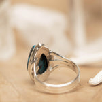 Azurite Tear Drop Ring ~ Gemstone ~ Natural ~ Sterling Silver 925~ Jewelry ~ Handmade ~ MR261