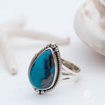 Azurite Tear Drop Ring ~ Gemstone ~ Natural ~ Sterling Silver 925~ Jewelry ~ Handmade ~ MR261