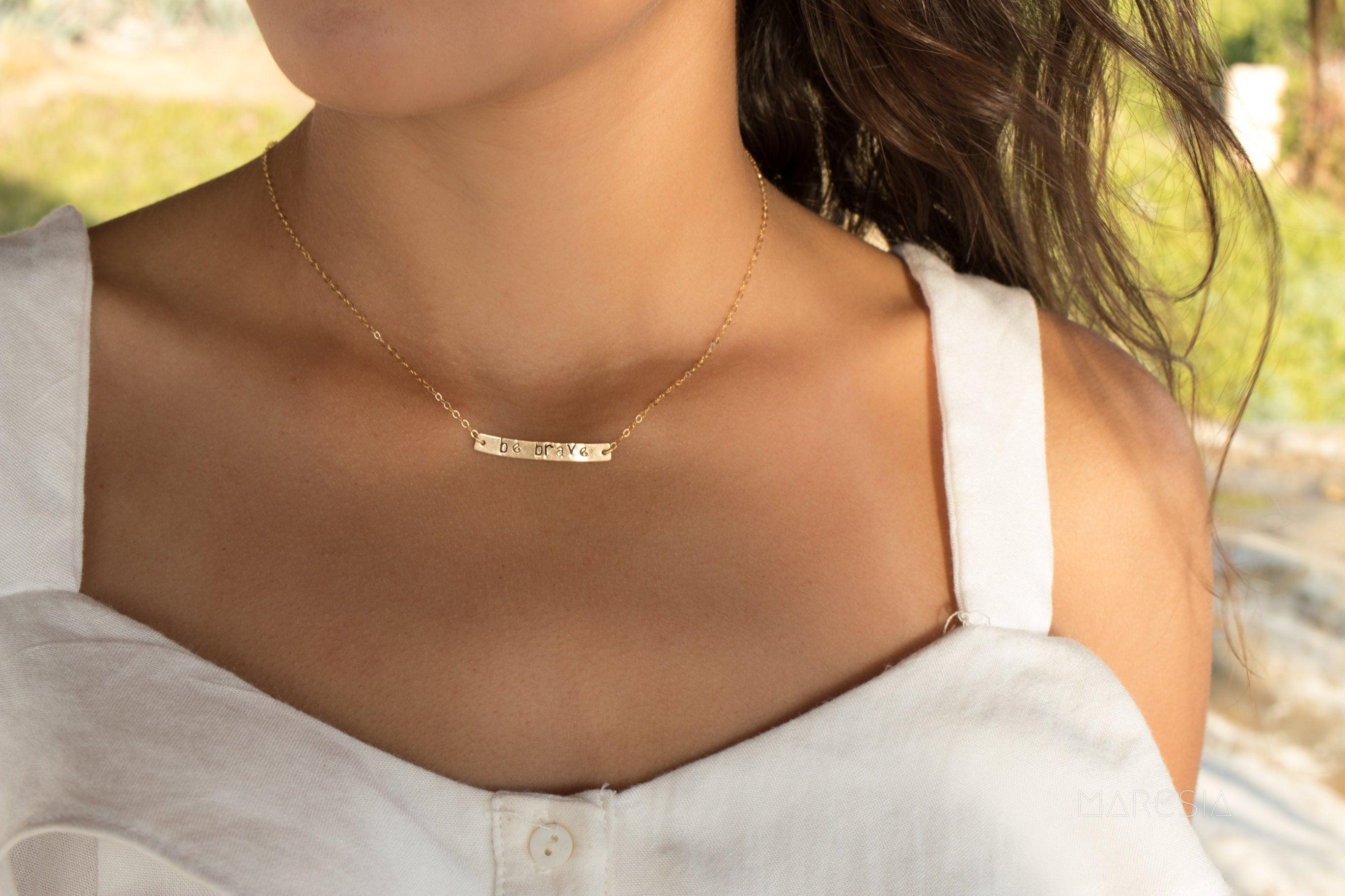 Bar Necklace ~ Sterling Silver 925 Gold Filled - Maresia Jewelry