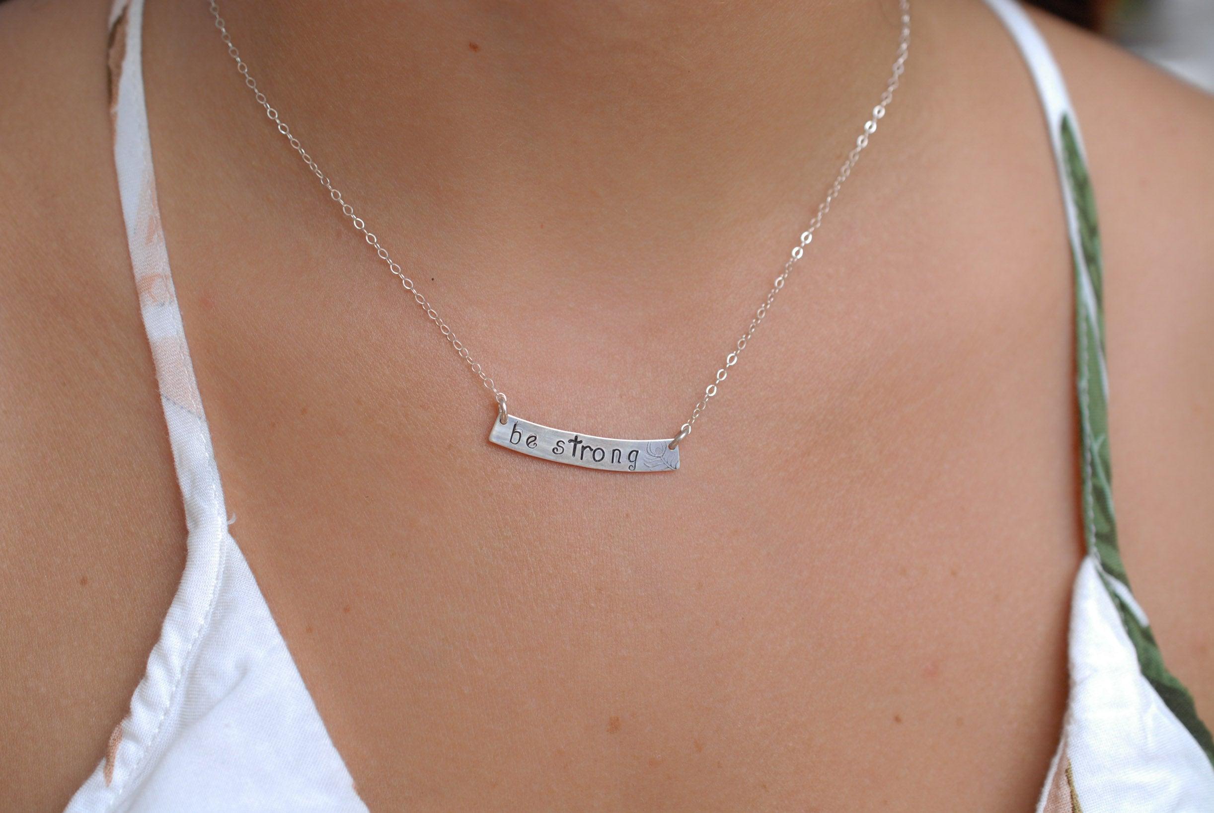 Bar Necklace ~ Sterling Silver 925 or Gold Filled - Maresia Jewelry
