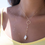 Baroque Pearl Y Necklace ~Gold Filled - Maresia Jewelry