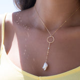 Baroque Pearl Y Necklace ~Gold Filled - Maresia Jewelry