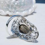 Beatriz Rainbow Labradorite Ring ~ Sterling Silver 925~ MR098 - Maresia Jewelry