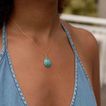 Labradorite, Aqua Chalcedony, Blue Chalcedony, Rose Quartz, Moonstone, Copper Turquoise, Emerald Necklace ~ Tear Drop ~ Gold Vermeil ~MN0