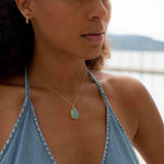 Labradorite, Aqua Chalcedony, Blue Chalcedony, Rose Quartz, Moonstone, Copper Turquoise, Emerald Necklace ~ Tear Drop ~ Gold Vermeil ~MN0