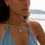 Labradorite, Aqua Chalcedony, Blue Chalcedony, Rose Quartz, Moonstone, Copper Turquoise, Emerald Necklace ~ Tear Drop ~ Gold Vermeil ~MN0