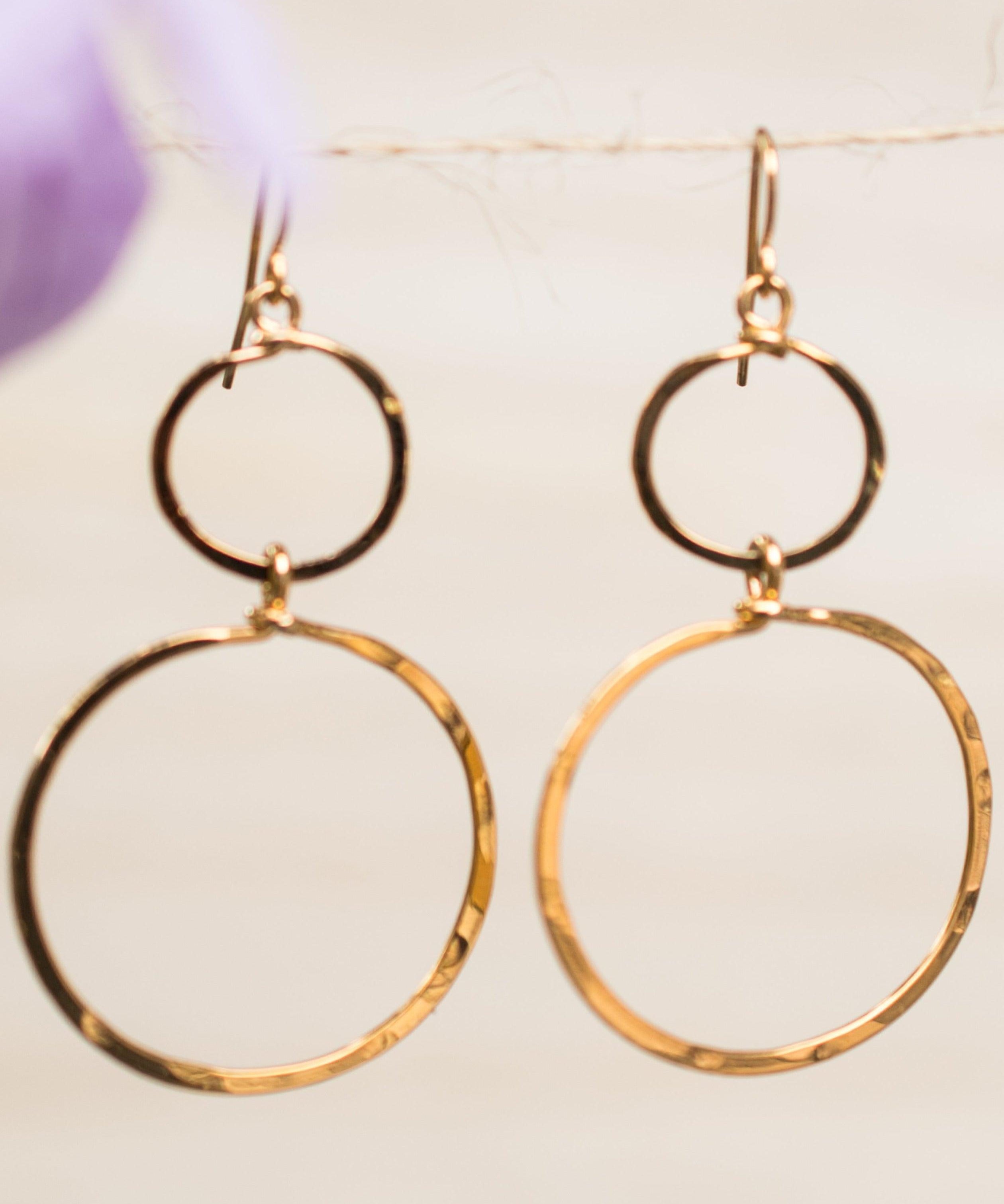 Bia Double Circle Earrings ~Gold Plated or Silver Plated ~ SME022 - Maresia Jewelry