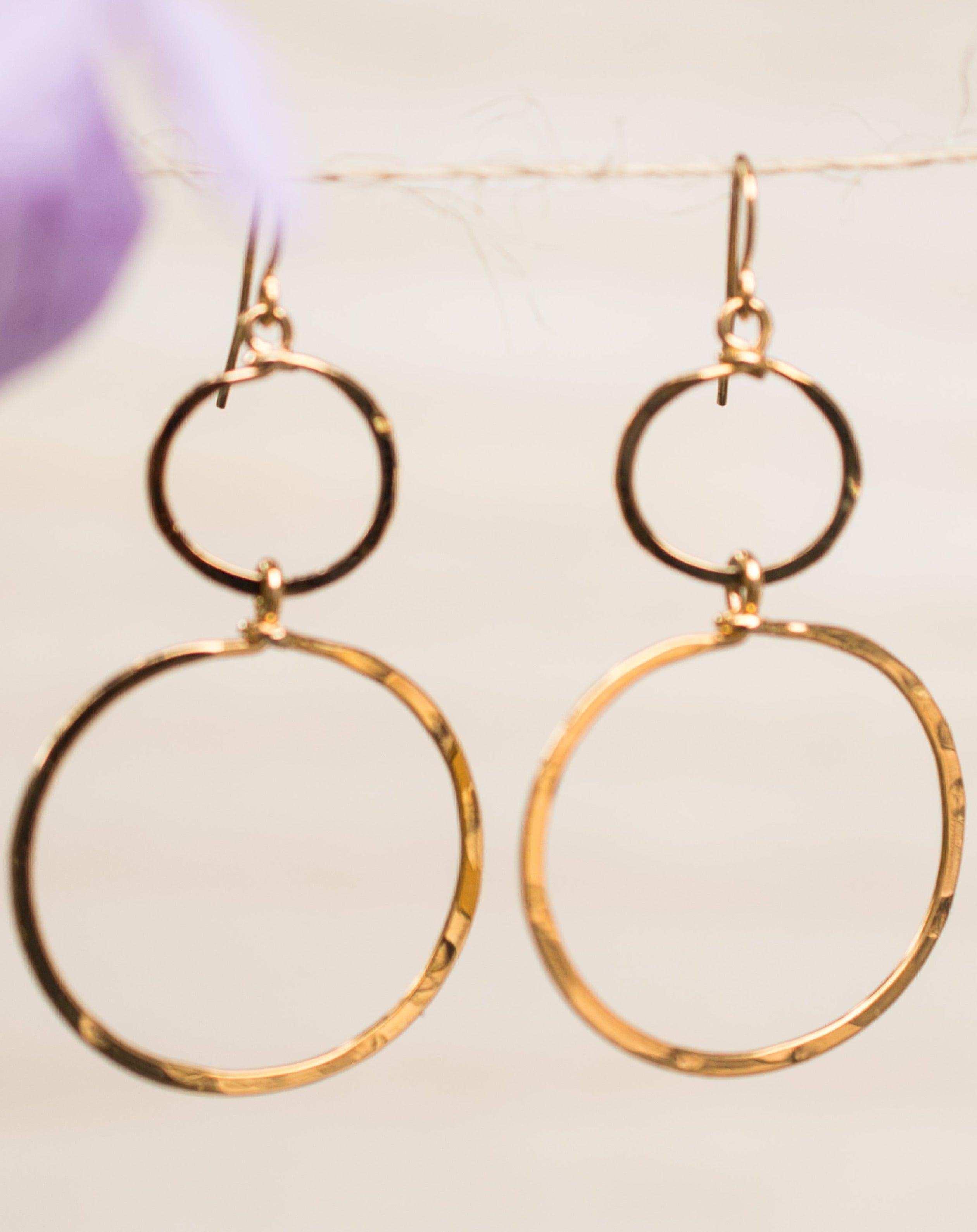 Bia Double Circle Earrings ~Gold Plated or Silver Plated ~ SME022 - Maresia Jewelry