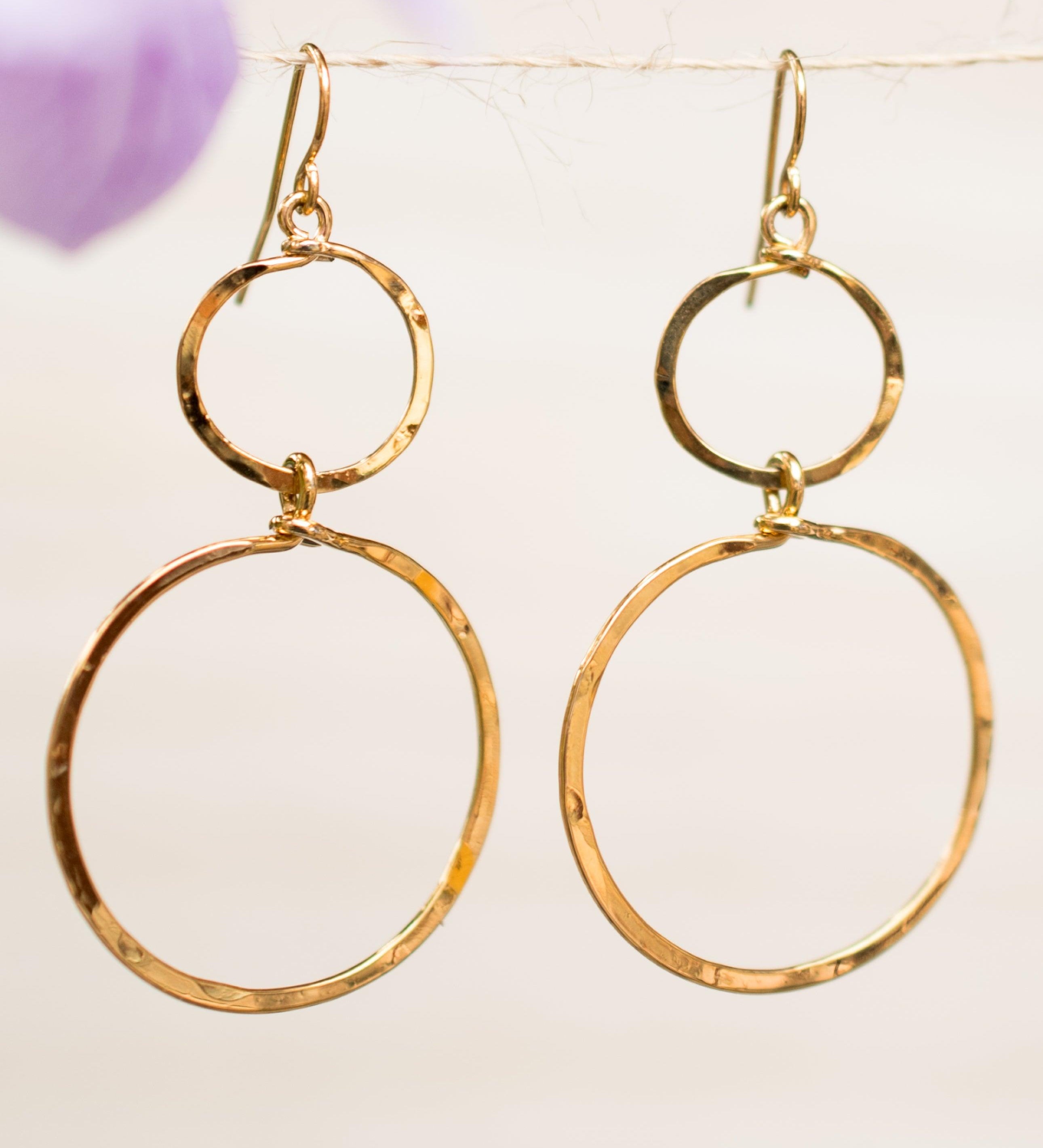 Bia Double Circle Earrings ~Gold Plated or Silver Plated ~ SME022 - Maresia Jewelry