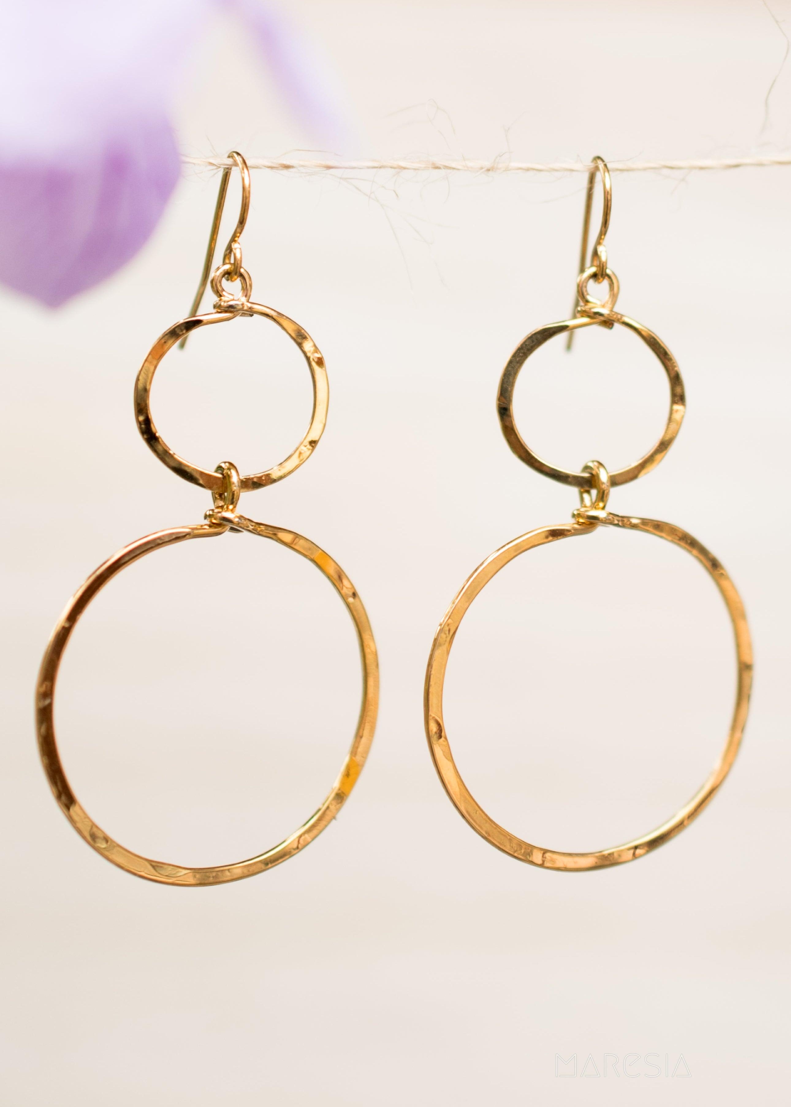 Bia Double Circle Earrings ~Gold Plated or Silver Plated ~ SME022 - Maresia Jewelry