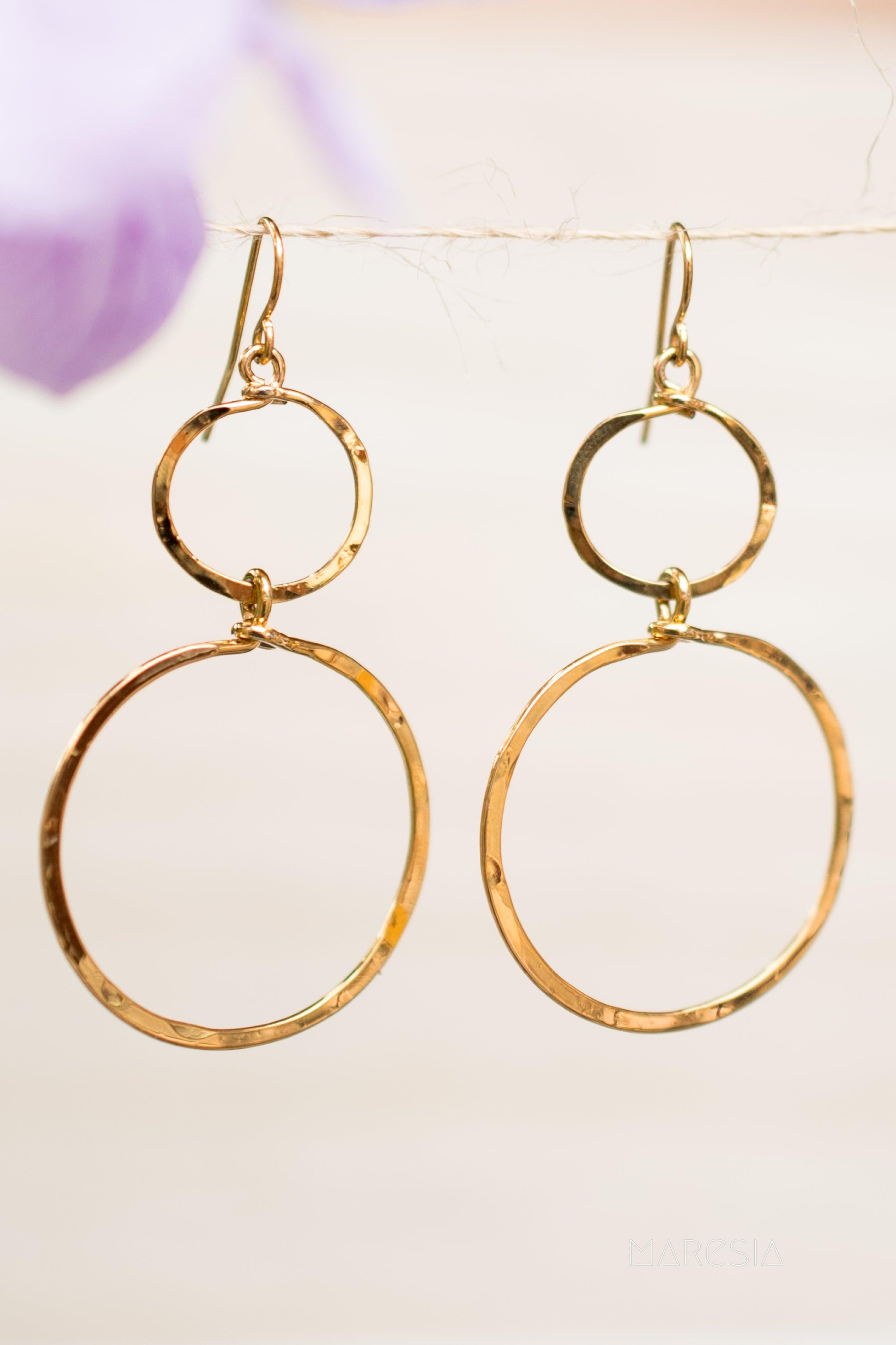 Bia Double Circle Earrings ~Gold Plated or Silver Plated ~ SME022 - Maresia Jewelry