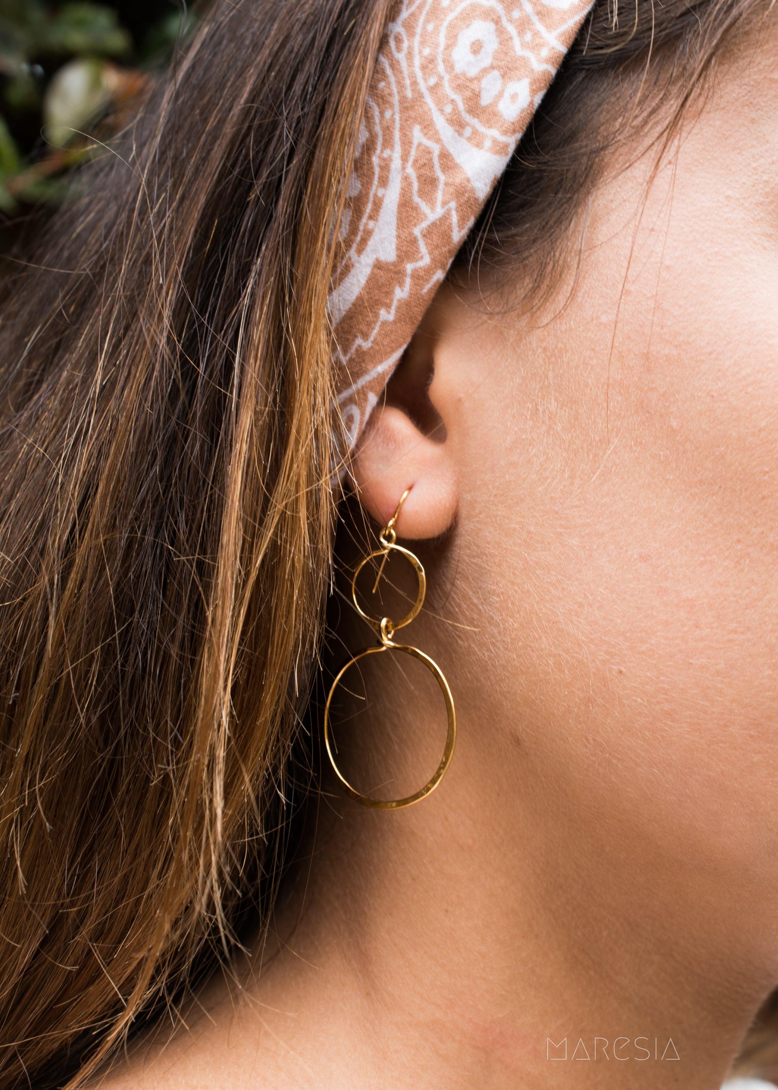 Bia Double Circle Earrings ~Gold Plated or Silver Plated ~ SME022 - Maresia Jewelry
