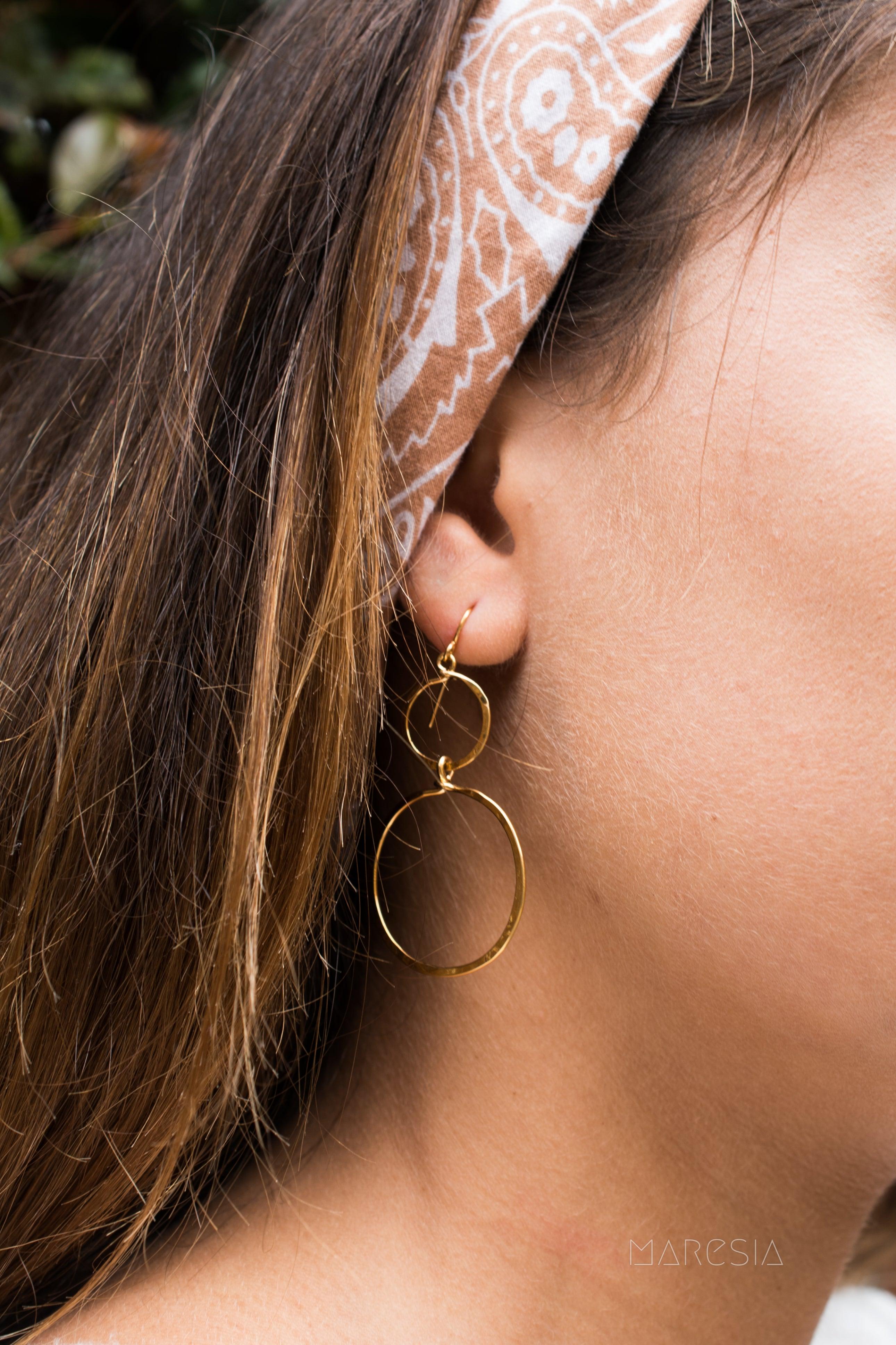 Bia Double Circle Earrings ~Gold Plated or Silver Plated ~ SME022 - Maresia Jewelry