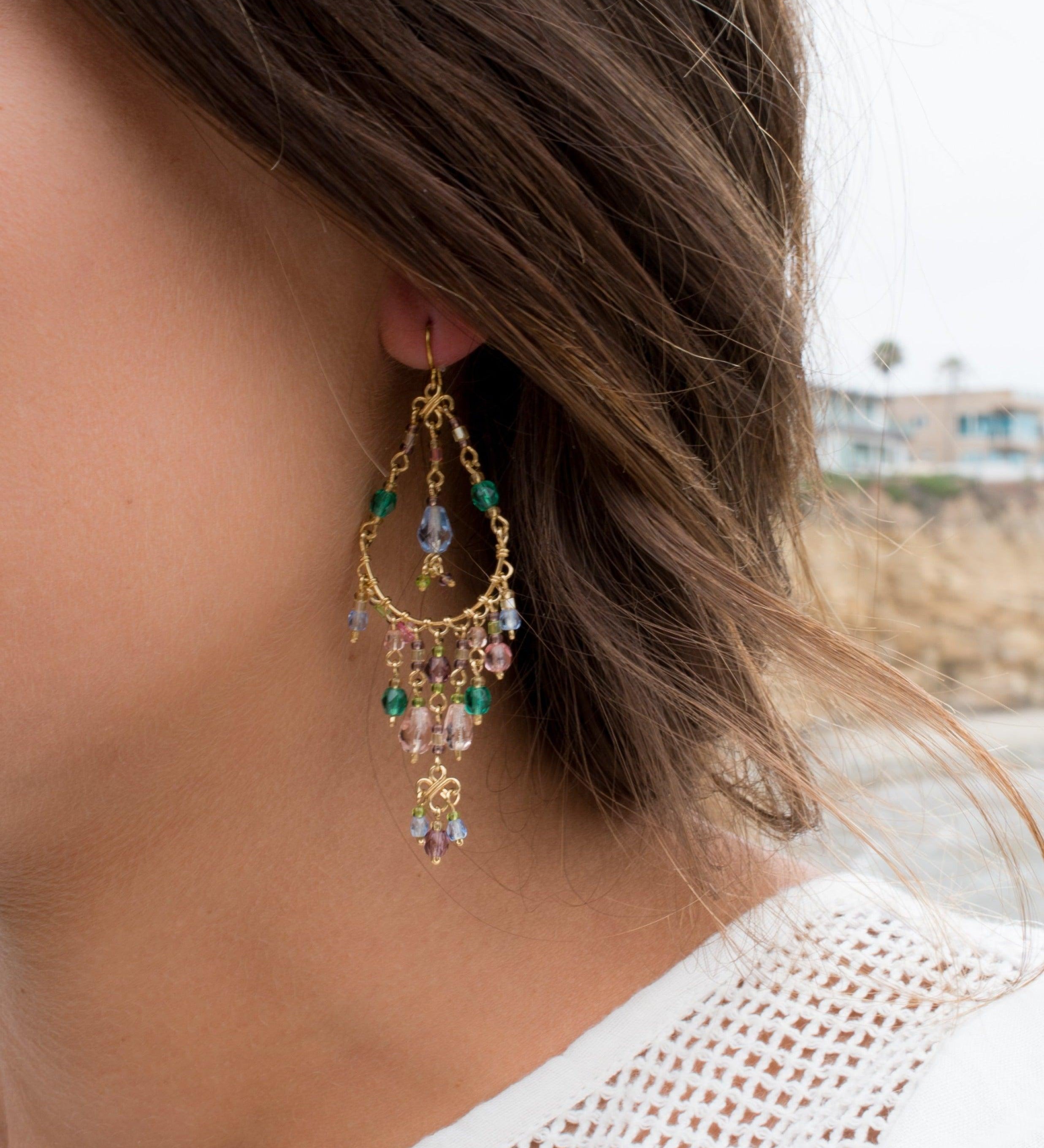 Bianca Chandelier Earrings ~Gold Plated ~ SME036 - Maresia Jewelry