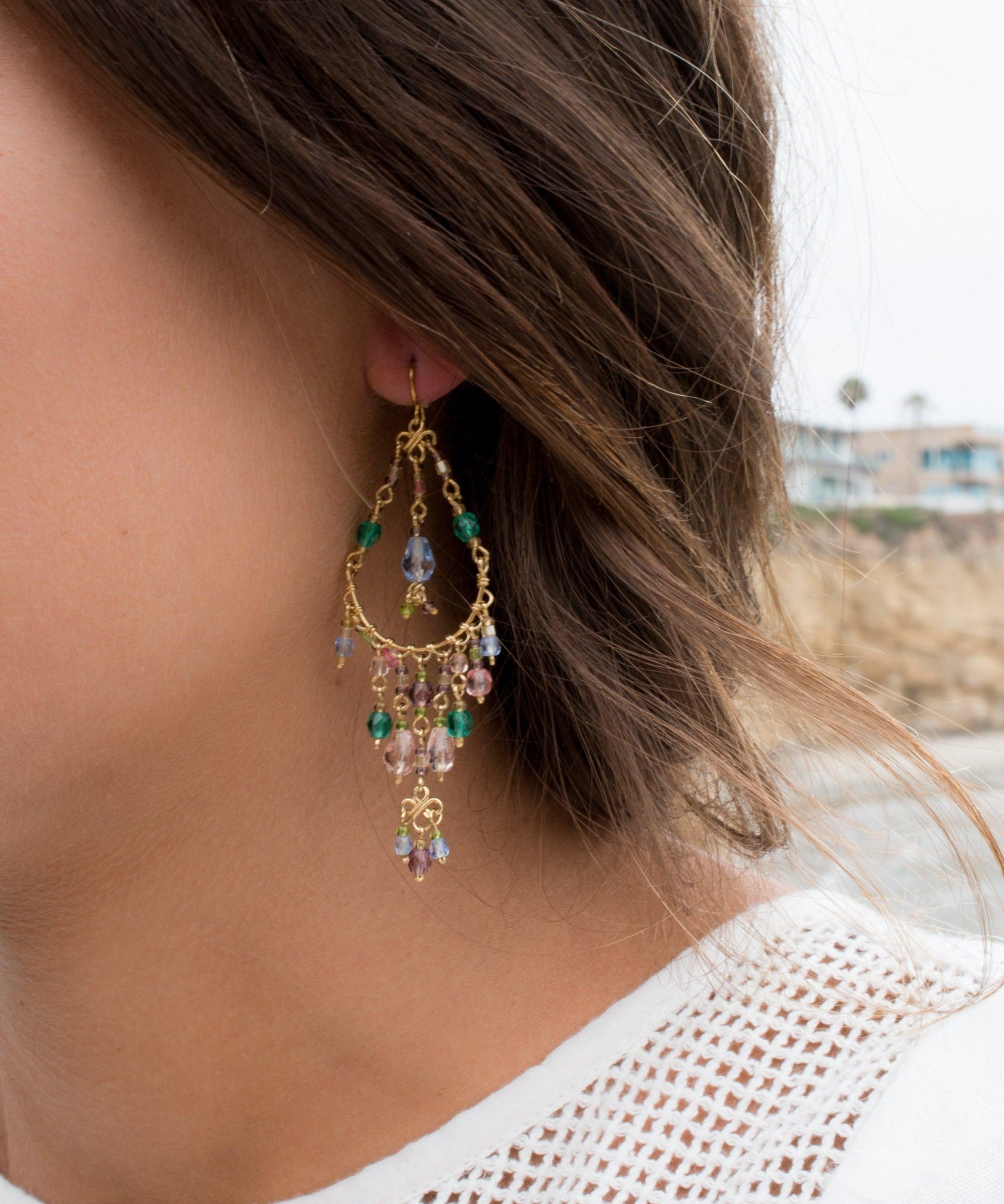 Bianca Chandelier Earrings ~Gold Plated ~ SME036 - Maresia Jewelry