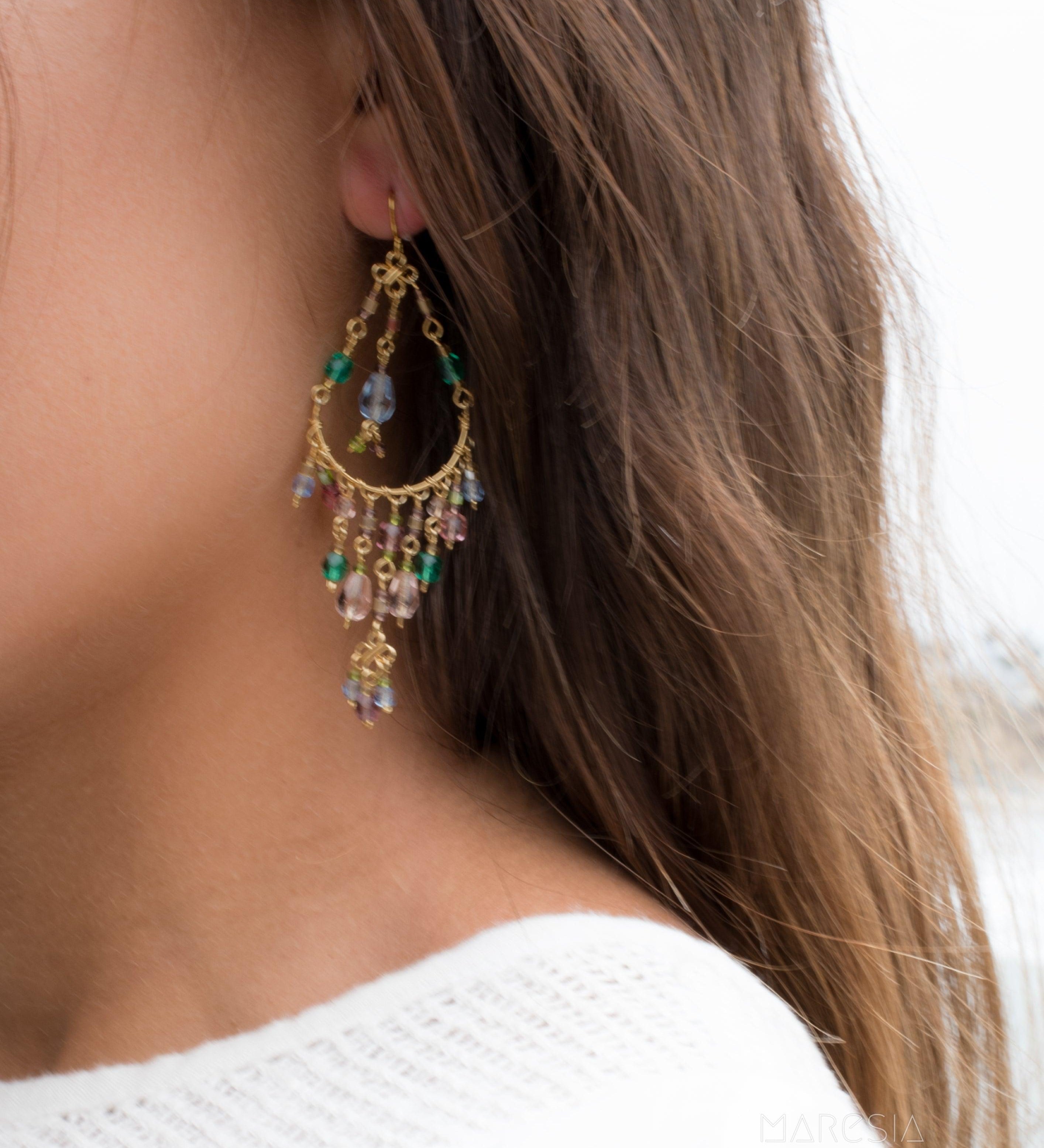 Bianca Chandelier Earrings ~Gold Plated ~ SME036 - Maresia Jewelry