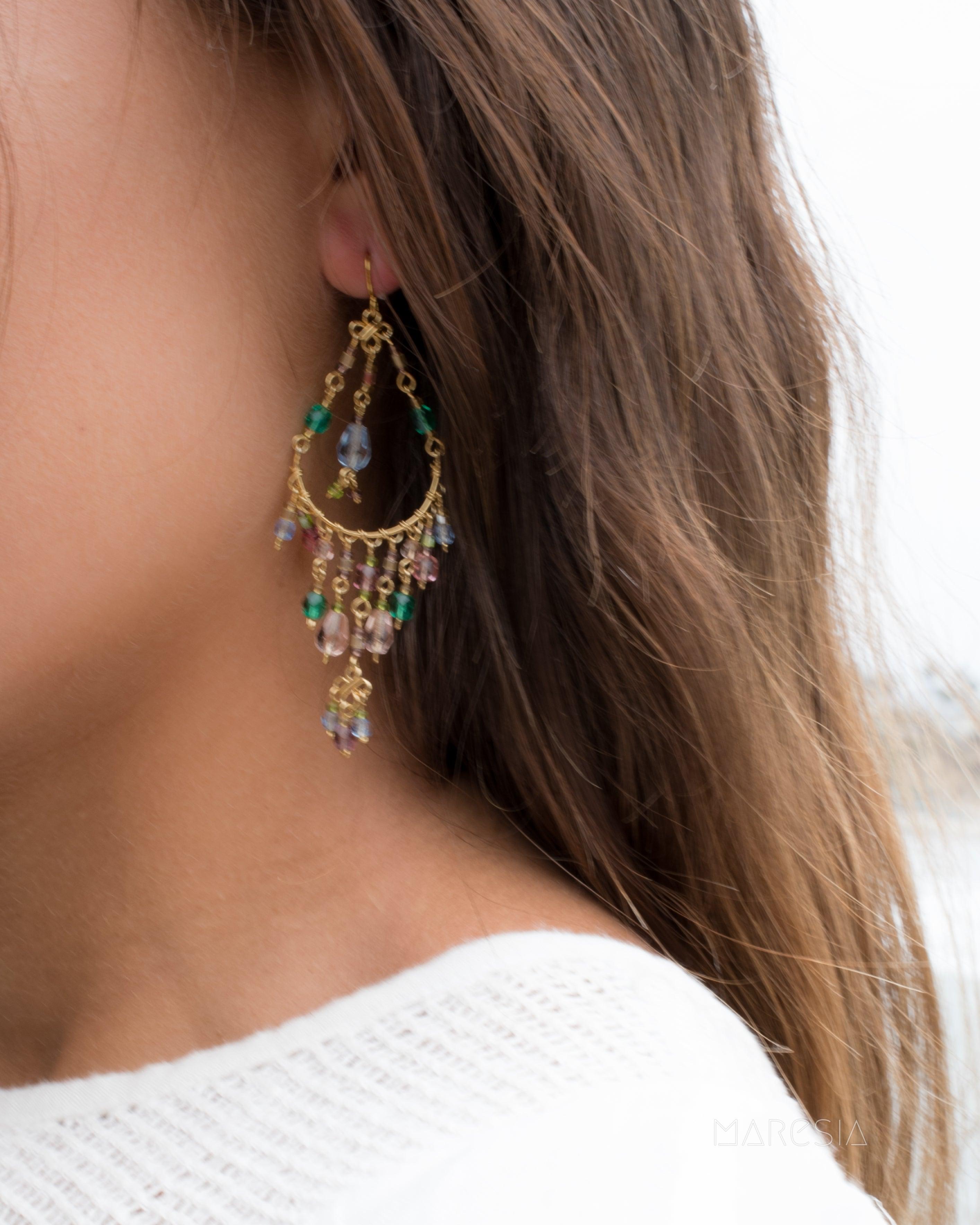 Bianca Chandelier Earrings ~Gold Plated ~ SME036 - Maresia Jewelry