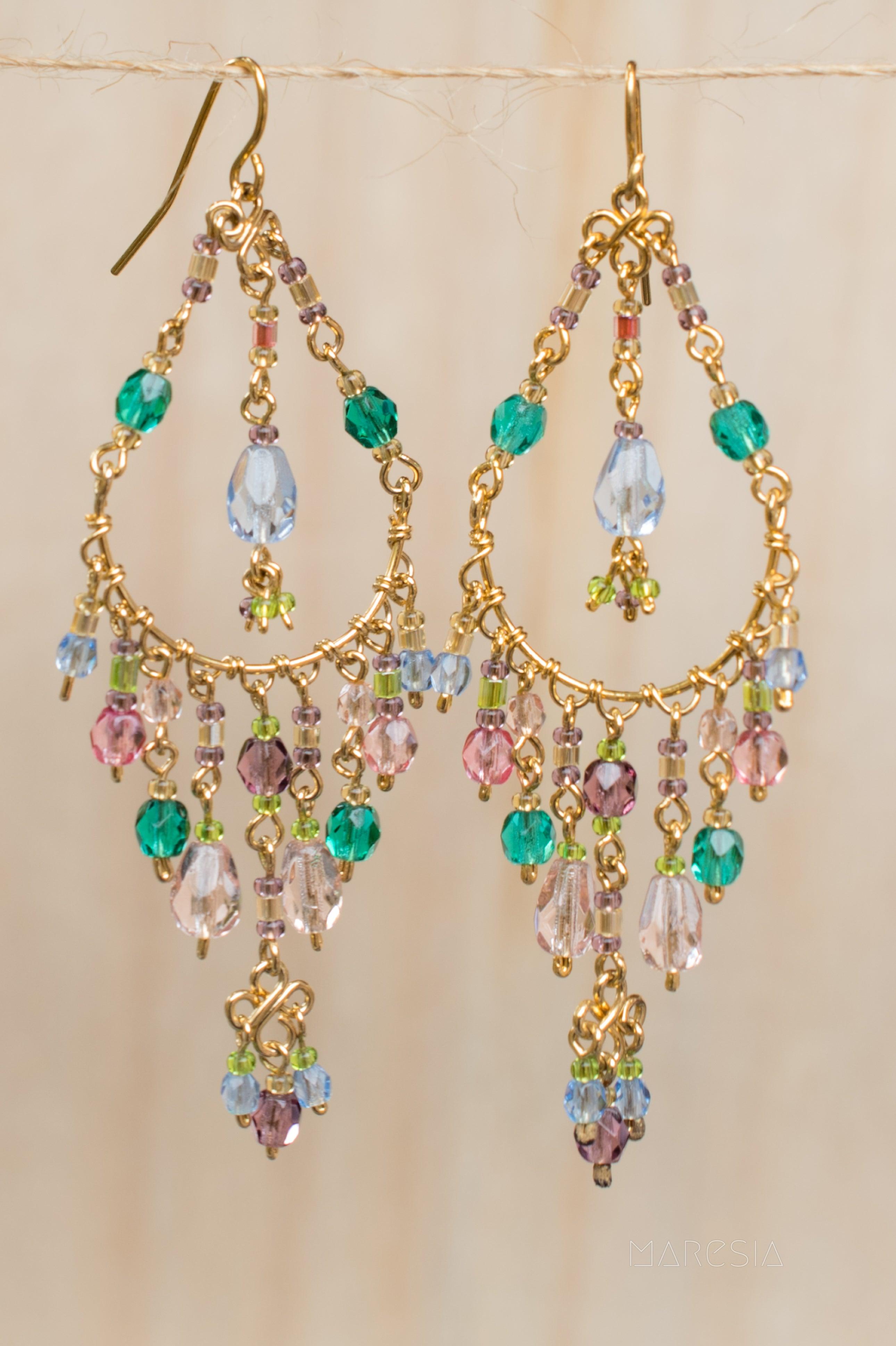 Bianca Chandelier Earrings ~Gold Plated ~ SME036 - Maresia Jewelry
