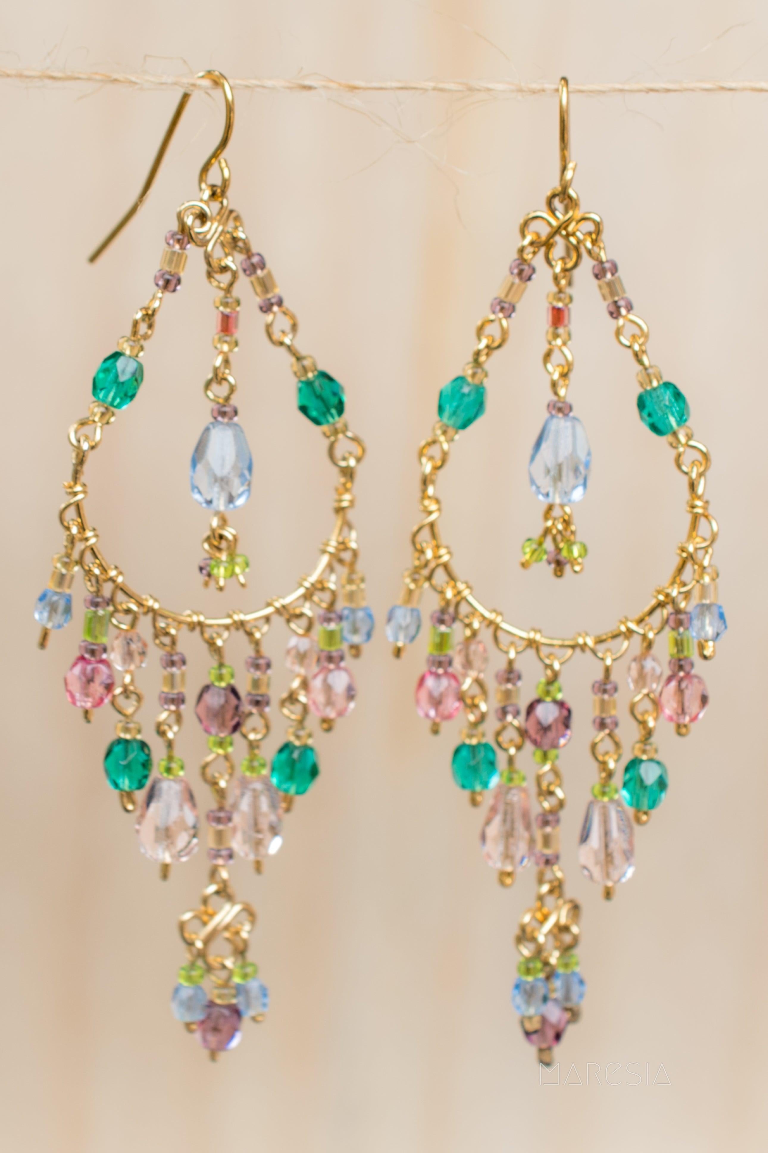 Bianca Chandelier Earrings ~Gold Plated ~ SME036 - Maresia Jewelry