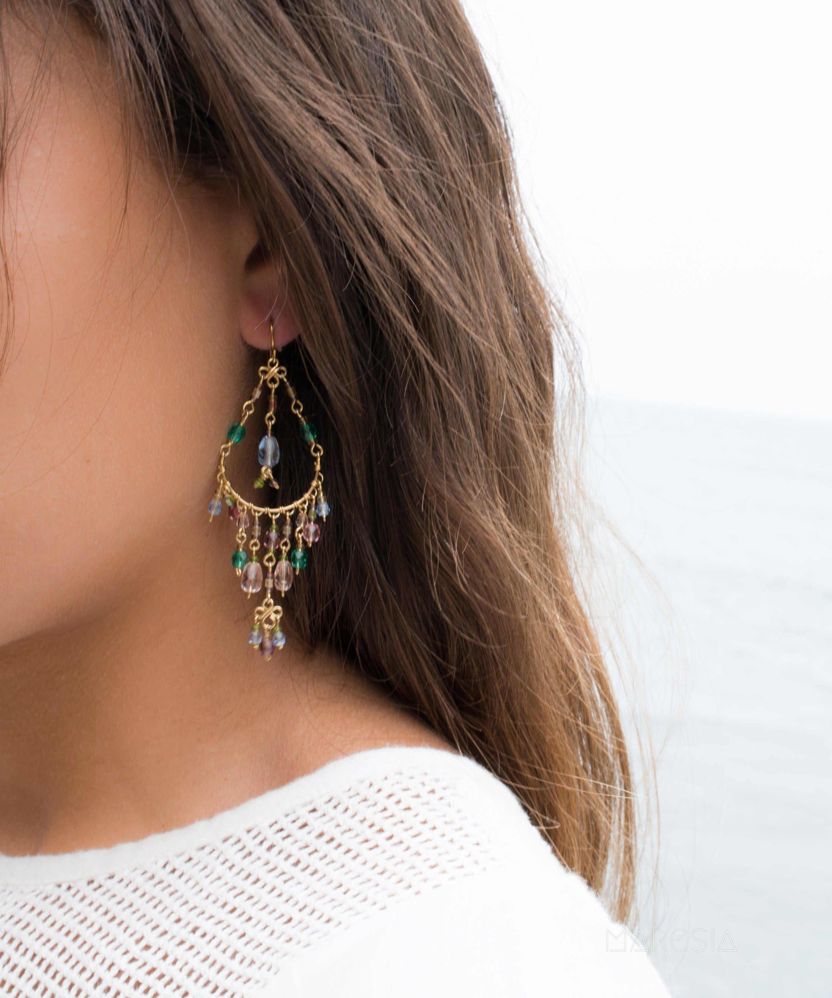 Bianca Chandelier Earrings ~Gold Plated ~ SME036 - Maresia Jewelry
