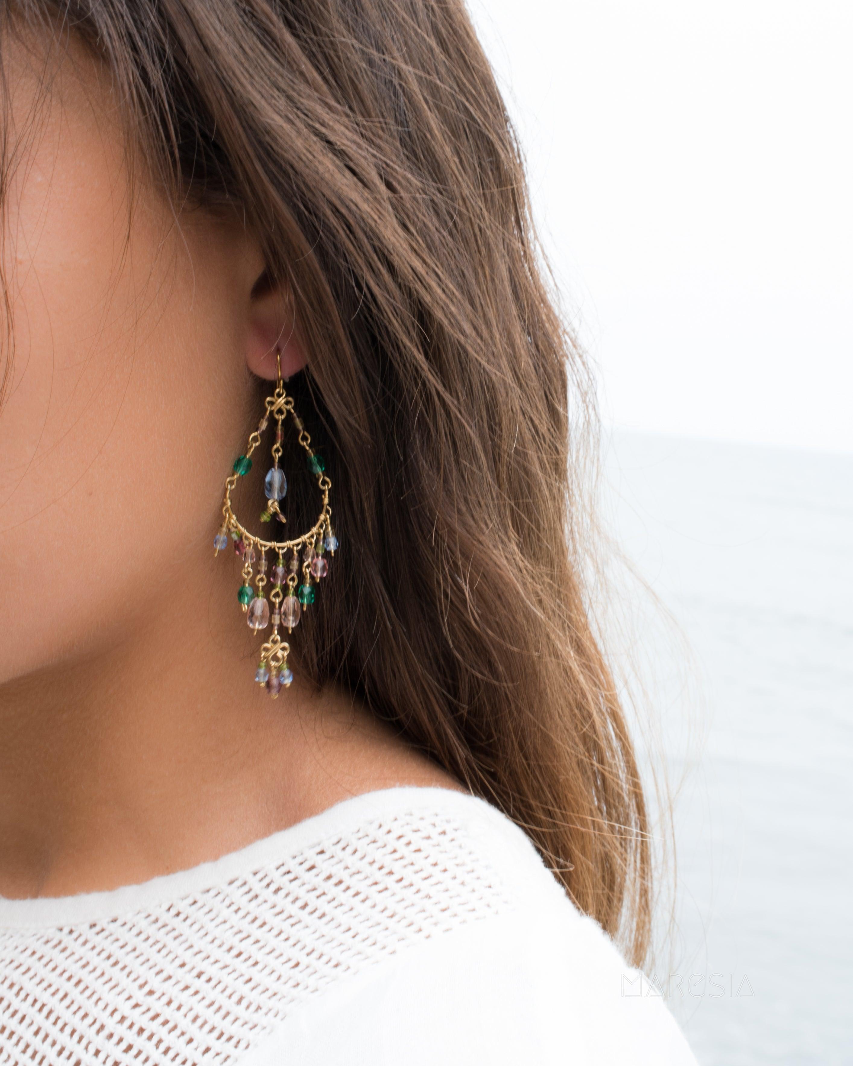 Bianca Chandelier Earrings ~Gold Plated ~ SME036 - Maresia Jewelry