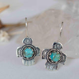 Turquoise Earrings ~ Bird ~ Eagle ~ Gemstone ~ Dangle ~ Sterling Silver 925 ~ Jewelry ~ Blue ~ Handmade ~ Natural~ December Birthstone~ME026