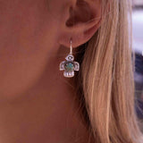 Turquoise Earrings ~ Bird ~ Eagle ~ Gemstone ~ Dangle ~ Sterling Silver 925 ~ Jewelry ~ Blue ~ Handmade ~ Natural~ December Birthstone~ME026