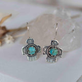 Turquoise Earrings ~ Bird ~ Eagle ~ Gemstone ~ Dangle ~ Sterling Silver 925 ~ Jewelry ~ Blue ~ Handmade ~ Natural~ December Birthstone~ME026