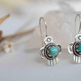 Turquoise Earrings ~ Bird ~ Eagle ~ Gemstone ~ Dangle ~ Sterling Silver 925 ~ Jewelry ~ Blue ~ Handmade ~ Natural~ December Birthstone~ME026