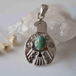 Turquoise Pendant ~ Bird  ~ Sterling Silver 925  ~ Delicate ~ Bohemian ~  Charm ~ MP005