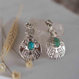 Turquoise Pendant ~ Bird  ~ Sterling Silver 925  ~ Delicate ~ Bohemian ~  Charm ~ MP005