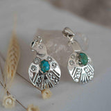 Turquoise Pendant ~ Bird  ~ Sterling Silver 925  ~ Delicate ~ Bohemian ~  Charm ~ MP005
