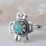 Turquoise Ring ~ Bird Ring ~ Sterling Silver 925 ~Handmade ~ Statement ~ Bohemian ~Jewelry ~Gift For Her ~Gemstone~December Birthstone~MR296