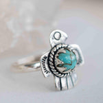 Turquoise Ring ~ Bird Ring ~ Sterling Silver 925 ~Handmade ~ Statement ~ Bohemian ~Jewelry ~Gift For Her ~Gemstone~December Birthstone~MR296