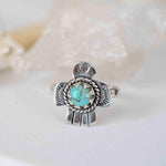 Turquoise Ring ~ Bird Ring ~ Sterling Silver 925 ~Handmade ~ Statement ~ Bohemian ~Jewelry ~Gift For Her ~Gemstone~December Birthstone~MR296