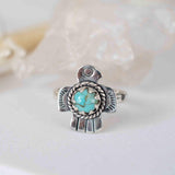 Turquoise Ring ~ Bird Ring ~ Sterling Silver 925 ~Handmade ~ Statement ~ Bohemian ~Jewelry ~Gift For Her ~Gemstone~December Birthstone~MR296
