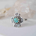Turquoise Ring ~ Bird Ring ~ Sterling Silver 925 ~Handmade ~ Statement ~ Bohemian ~Jewelry ~Gift For Her ~Gemstone~December Birthstone~MR296