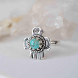 Turquoise Ring ~ Bird Ring ~ Sterling Silver 925 ~Handmade ~ Statement ~ Bohemian ~Jewelry ~Gift For Her ~Gemstone~December Birthstone~MR296