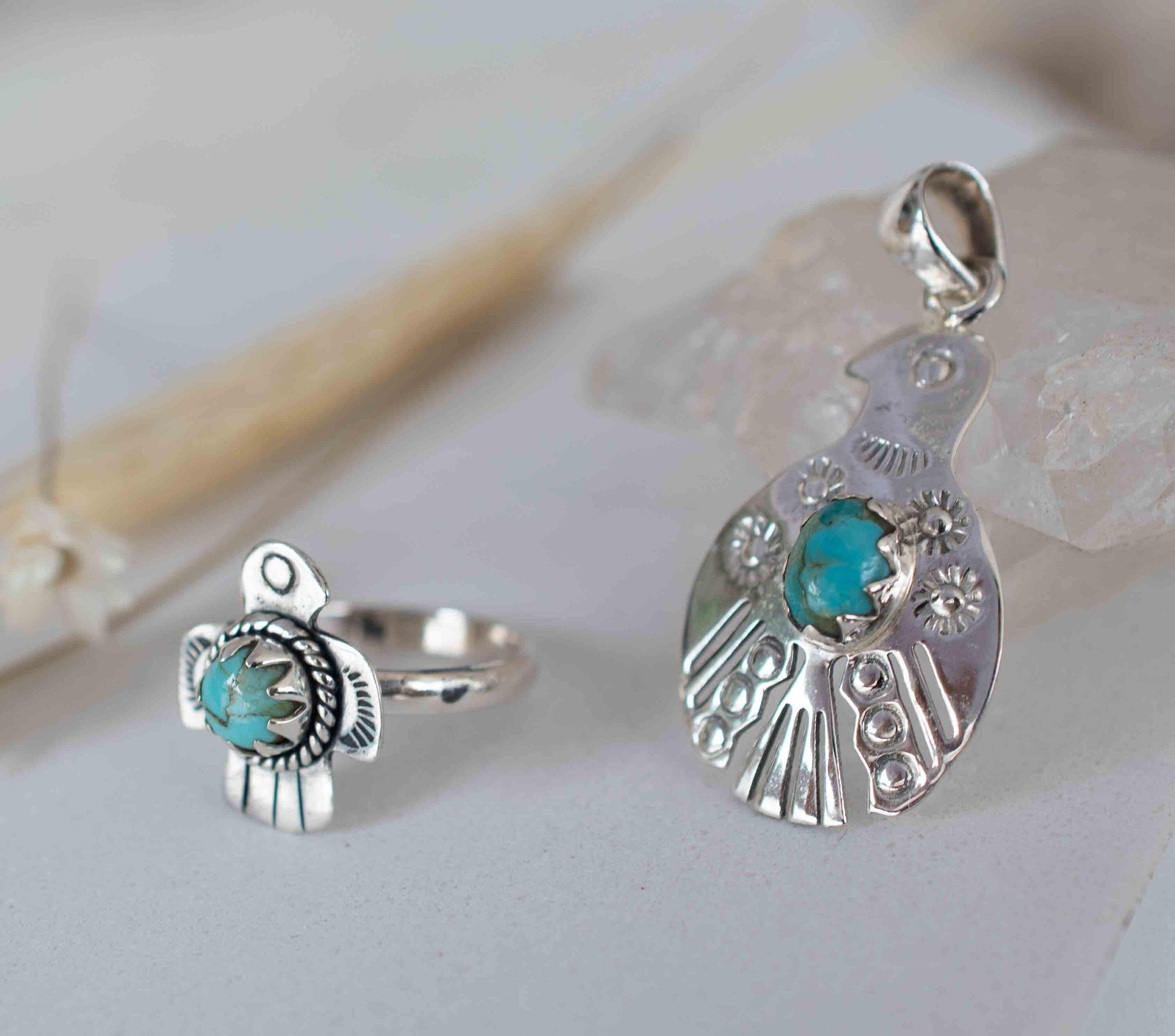 Turquoise Ring ~ Bird Ring ~ Sterling Silver 925 ~Handmade ~ Statement ~ Bohemian ~Jewelry ~Gift For Her ~Gemstone~December Birthstone~MR296