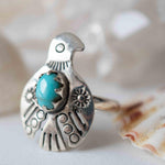 Turquoise Ring ~ Bird Ring ~ Sterling Silver 925 ~Handmade ~ Statement ~ Bohemian ~Jewelry ~Gift For Her ~Gemstone~December Birthstone~MR297