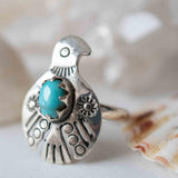 Turquoise Ring ~ Bird Ring ~ Sterling Silver 925 ~Handmade ~ Statement ~ Bohemian ~Jewelry ~Gift For Her ~Gemstone~December Birthstone~MR297