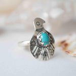 Turquoise Ring ~ Bird Ring ~ Sterling Silver 925 ~Handmade ~ Statement ~ Bohemian ~Jewelry ~Gift For Her ~Gemstone~December Birthstone~MR297