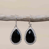 Black Onyx Earrings ~ Sterling Silver 925  ~ Gemstone ~ Dangle ~ Handmade ~ Jewelry ~ Tear Drop ~ Maresia ~ Boho ~ ME192