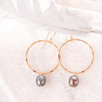 Black Pearl Earrings ~ Sterling Silver or Gold Filled ~ ME125 - Maresia Jewelry