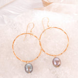 Black Pearl Earrings ~ Sterling Silver or Gold Filled ~ ME125 - Maresia Jewelry
