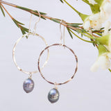 Black Pearl Earrings ~ Sterling Silver or Gold Filled ~ ME125 - Maresia Jewelry