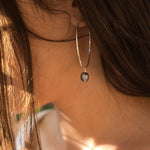 Black Pearl Hoop Earrings ~ Sterling Silver or 14k Gold Filled   ~ ME052 - Maresia Jewelry